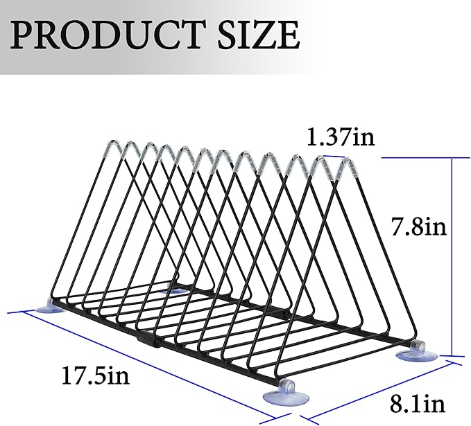 Vinyl Record Holder Storage, 11 Slot Metal Record Stand Magazine Newspaper Album Display Rack Desktop Triangle File Holders for Office Home Black