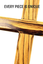 Zuluf Bethlehem Olive Wood Wall Cross | 4.7" Handmade Christian & Catholic Decor Christmas Wall Hanging Gift | Religious Spiritual Jesus Small Wooden Cross for Wall Decor cruz de madera pequeña