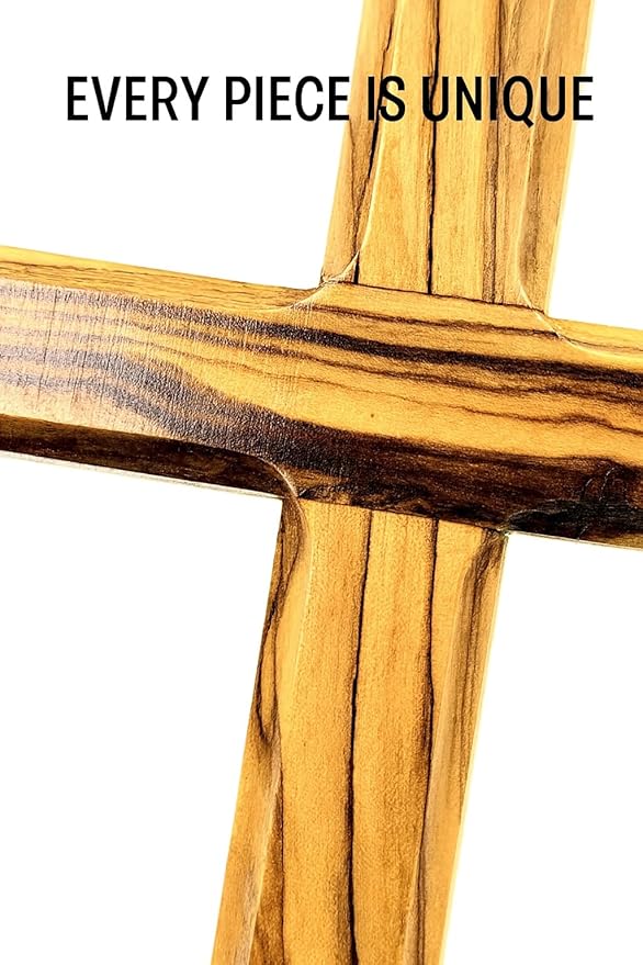 Zuluf Bethlehem Olive Wood Wall Cross | 4.7" Handmade Christian & Catholic Decor Christmas Wall Hanging Gift | Religious Spiritual Jesus Small Wooden Cross for Wall Decor cruz de madera pequeña