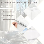 Drawer Organizer Clothes 8 Pack Clothes Organizer Dresser Drawer Organizers for Socks Underwears Bras Foldable Closet Organizers and Storage Fabric Storage Dividers for Nursery Bedroom, White