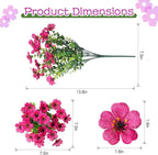 Artificial Flowers for Outdoors,Faux Flowers Daisy with Eucalyptus Leaves for Indoor Garden Home Decor,UV Resistant Artificial Flower Fake Plants for Porch, 12 Bundles (Mix Pink Red Purple Yellow)