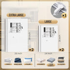TAILI Vacuum Storage Bags 4 Pack, LONG SIDE ZIP (2 Large+2 Jumbo), Multi-Size Vacuum Seal Bags for Clothing, Storage Bulky Beddings, Blankets and Clothes, Space Saver for Closet Organization