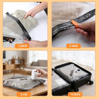 Vacuum Seal Bags For Travel With Rechargeable Cordless Pump, 15 Pack Space Saver Compression Bags For Clothes, Bedding, Blankets, Pillows, Luggage, Travel Vacuum Storage Bag Set