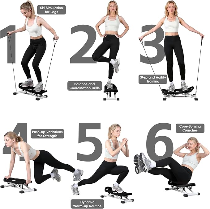 Ski Balancing Machine with LCD Display, Adult Balance Board Trainer Heavy Duty Ski Exercise Machine, Side to Side Core Stability Equipment Low Impact Full Body Cardio Workout Trainer