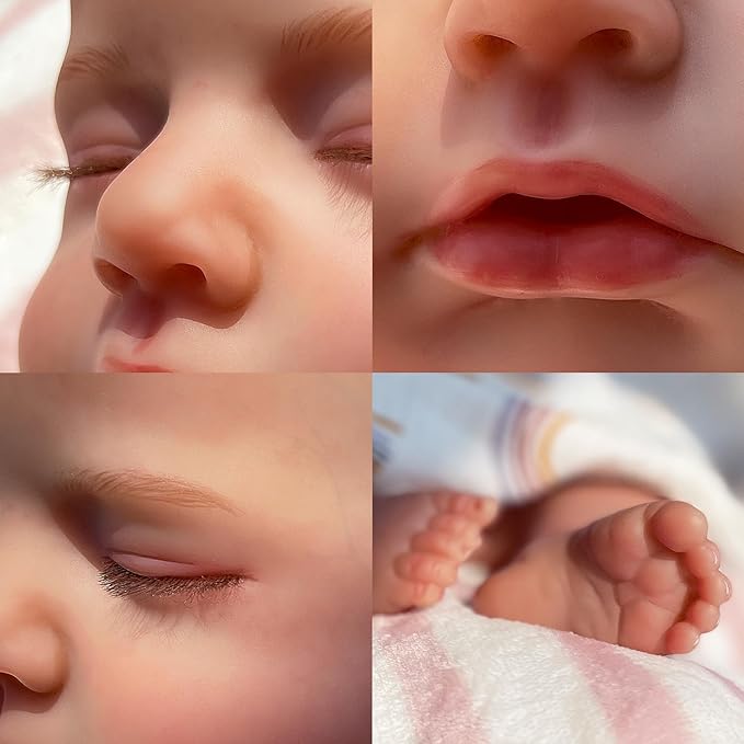 KSBD Reborn Baby Dolls Girl - 20 Inch Realistic Sleeping Newborn Baby Doll, Lifelike Handmade Cloth Body Soft Weighted Reborn Doll, Advanced Painted Gift Set for Kids Age 3+