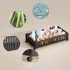 Bamboo Under Bed Storage with Wheels,Rolling Underbed Shoe Organizer Box for Shoes,Blankets,Toys,Clothes Container Space-Saving Bins for Bedroom,Closet,Dorm,Nursery