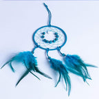 DIY Dream Catcher Beginner Kit, Making Dream Catcher Supplies Include Metal Hoop, Feathers, Faux Suede Cord, Thread, Wood Beads (Indigo)