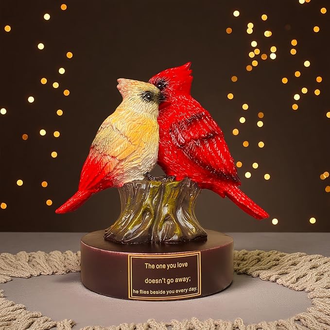 Cardinal Figurine of Resin, Red Bird Collectible Figurines Home Decor,Cardinal Gifts for Women,Memorial Sympathy Gifts for Loss of Loved One