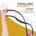 50 Pack New Premium Quality Velvet Hangers Ultra Thin Non Slip Adult Felt Space Saving Hangers for Closet Heavy Duty Coat Pants Jackets Dress Hangers 360° Swivel Hook Hold Upto 10 lbs Black