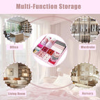 Drawer Organizer Clothes 8 Pack Clothes Organizer Dresser Drawer Organizers for Socks Underwears Bras Foldable Closet Organizers and Storage Fabric Storage Dividers for Nursery Bedroom, Pink