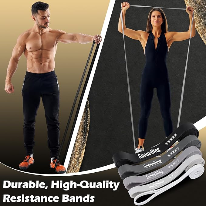 Resistance Bands for Exercise Working Out, 5-Level Pull-Up Assistance Full-Body Training Bands for Women Men Home Workouts, Physical Therapy, Strength Training