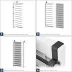 Whitmor 36 Pair Over The Door Shoe Organizer, 12 Tier Hanging Shoe Organizer, Heavy Duty Metal & Mesh Shoe Holder, Hanging Shoe Rack for Closet Organizer, 69"L x 21.7"W x 7.5"H, Matt Gunmetal