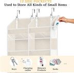 Ofiray-home Over the Door Organizer 6 Tiers, Extra Large Behind Door Storage of 12 Compartments,80 lbs Weight Capacity Hanging Storage Organizer with Clear Window Kids Toys, Shoes, Diapers,Beige