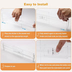 4 Pack Drawer Dividers for Clothes, 4" High 10.6"-16.9" Drawer Divider Adjustable Expandable Dresser Drawer Organizer, Clear Dresser Separators for Clothes, Underwear, Baby Clothes,Cosmetic,Toiletries