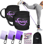 Ankle Resistance Bands with Cuffs, Resistance Bands for Working Out, Home Gym Workout Equipment for Women, Pilates Exercise, Hip, Leg, Glute Ankle Weights Training- Exercise Guides Included