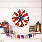 Wooden 4th of July Decorations Patriotic Wreaths for Front Door Independence Day Decorations Star Sign Welcome Memorial Day Hanging for Home Wall Decor Outdoor Indoor Red White and Blue Wreath 4