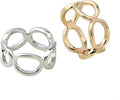 SYWDUDUCLT Scarf Ring for Women's Shawl, Silk Neckerchief, Tshirt, Gold/Sivler, S/M/L, 2 Pcs