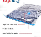 Hanging Vacuum Storage Bags for Clothes & Coats – 8 Pack (4 Small & 4 Large) Vacuum Seal Garment Bags for Hanging Storage – Space Saving Compression Bags for Clothing, Jackets – Transparent