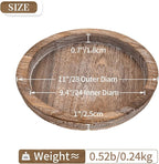 Hanobe Rustic Wooden Serving Tray: Set of 2 Round Wood Butler Decorative Tray Vintage Centerpiece Candle Holder Trays Farmhouse Ottoman Tray for Kitchen Countertop Home Decor for Coffee Table