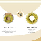 26 Inch Spring Wreaths for Front Door, Large Artificial Forsythia Flowers Wreath, Spring Summer Floral Wreath All Season for Home, Wall, Window, Porch, Wedding, Farmhouse Decor (Yellow)