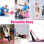 Pilates Essentials Kit for Home Workouts, Pink Pilates Equipment with Pilates Ring and Ball Set for Beginners,Workout Bands Resistance for Women, Large Yoga Ball for Pregnancy & Exercise