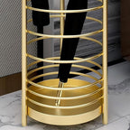 Umbrella Holder Luxury Umbrella Stand Rack for Entryway, Free Standing Metal Umbrella Holder, Round Umbrella Organizer Bin for Long Short Umbrella, Walk Stick, Home Office Indoor Umbrella holder for