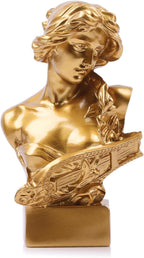 LCCCK 6" H Gold Aphrodite Statue Sculpture, Resin Greek Mythology Bust Statue, for Coquette Room Decor, Dark Academia Room Decor, Bookshelves, Shelves, Partition, Coffee Table Centerpiece