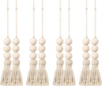 BESPORTBLE 8pcs Wood Bead Garland Ornaments Farmhouse Beads with Tassel Ornaments Hanging Decoration for Closet Handle Door Handle