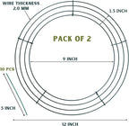 Pack of 2 12 Inch Wire Wreath Frame – Heavy-Duty Round Metal Wreath Form for DIY Crafts, Floral Arrangements, Christmas Wreaths, Holiday Decorations, and Wedding Home Décor Projects