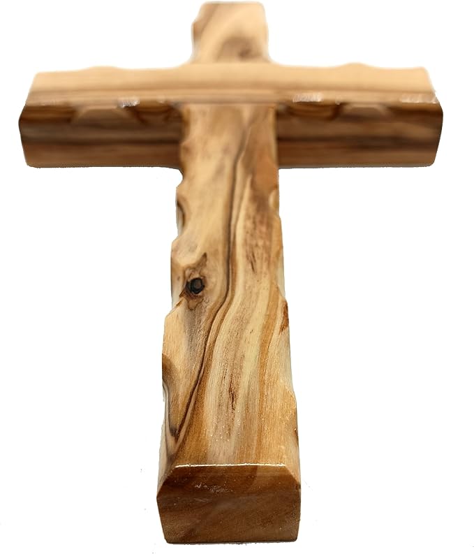 Zuluf 6.2" Olive Wood Plain Wall Cross | Christian Handmade Wooden Cross for Wall from Jerusalem Holy Land | Wall Cross for Home Decor | Catholic Wall Art | Religious Christian Decor Gift