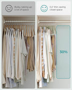 SONGMICS 30-Pack Pants Hangers, 16.7-Inch Long Velvet Hangers with Adjustable Clips, Heavy-Duty, Non-Slip Skirt Hangers, Space-Saving for Pants, Skirts, Coats, Dresses, Pale Green UCRF012GR30