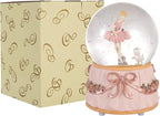 Ballerina Snow Globe for Girl's Birthday, Rotating and Mechanical Real Glass Snowglobe Gift for Adult Women, Wife, Daughter and Granddaughter, with Music Greensleeves, Gift Box Packed