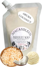 304CandleCo Large Squeeze Soy Wax Melt - 50 SCENTS! - Highly Fragrant & Hand-Crafted - Easy Mix & Match - American Made - Perfect for Wax Warmers (3oz, Aruba Coconut)