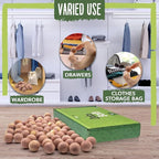 ecoKiwi Cedar Balls for Clothes Storage 40 Pack - 100% Natural Red Cedar Blocks for Clothes Storage - Aromatic Cedar Chips for Closets & Drawers - Cedarwood Oil Planks with Sandpaper & 3 Cotton Bags