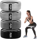 Fabric Resistance Bands for Women & Men – 4 Durable Exercise Bands for Working Out, Non-Slip & Non-Pinching Workout Bands – Multiple Resistance Levels Booty Bands for Legs Butt Glutes Hips Abs & More.