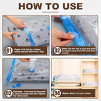 25 Pack Vacuum Storage Bags for Clothing Travel Vacuum Seal Bags With Wireless Pump IP67 Waterproof Reusable Vacuum Compression Bags for Clothing Luggage (1Travel Bag +6Small+6Middle+6Large+6Jumbo)
