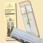 Calmveda Church Frankincense and Myrrh Incense - 80 Sticks, Charcoal Free, Handmade from Upcycled Flowers, Spiritual Healing Incense