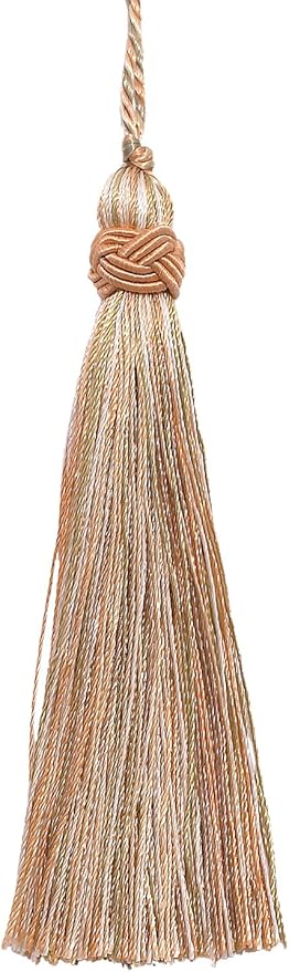 DÉCOPRO 4" (10cm) Decorative Hand-Crafted Tassel | Craft Tassel (ITS) Prairie Beige Multicolor #3853 (Light Beige White Ivory Light Orange) Sold Individually