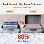 IDEATECH Travel Vacuum Bags with USB Pump, Space Saver Vacuum Seal Bags for Clothes & Luggage, Reusable Compression Packing Bags for Suitcase & Home Storage, Carry-On Travel Pack-3S+3M+3L
