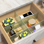 Onerbuy 8pcs Adjustable Grid Drawer Dividers DIY Plastic Closet Separator Tidy Organizer Container for Underwear Socks Belt Office Supplies(Transparent Green)