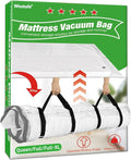 Mattress Vacuum Bag Queen/Full/Full-XL Space Saver Mattress Vacuum Seal Bag with Straps for Moving Double Zip Seal Reusable Mattress Compression Vacuum Storage Bags