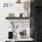 QEEIG Floating Shelves for Wall Bathroom Shelf Bedroom Kitchen Living Room Hanging Book Shelves Small Farmhouse Decor 16 inch Set of 3, Grey (015-GY3)