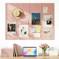 Aothia 12-Pack Felt Bulletin Board Tiles for Walls - 48x36 Modular Bulletin Board, Cork Board Alternative Pin Board for Office & Classroom, 70 Adhesive Tabs & 40 Push Pins Included (Pink)