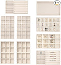 9 Pcs Velvet Jewelry Tray, Stackable Jewelry Organizer, Necklace Bracelet Display Tray, Jewelry Storage Inserts Set for Dresser & Vanity (9)