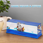 Unsinkable Thousand Sunny Pirate Ship in a Bottle, Non Sinking OP Anime Boat Model Fluid Drift Bottle Decorations Desk Decor Ornament for Boys Girls Gift (Blue-h)