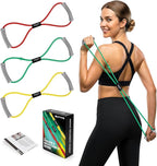 Resistance Band Figure 8 Exercise Cord, Fitness Resistance Bands with Handles, Exercise Tube Band for Arm and Shoulder Stretch