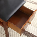 Brown Valet Stand with Office Chair Hanger & Drawer - Men's Accessory Organizer for Clothes, Watches, Keys & More