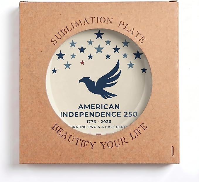 250th Anniversary Decorative Plates 8 Inch Patriotic Decorations Minimal Eagle Commemorative Plates with Stand Memorial Day 4th of July Veterans Day Home & Office
