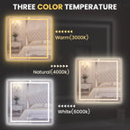 LOAAO 30"X30" LED Mirror for Bathroom, Lighted Bathroom Mirror with Lights, Anti-Fog, Dimmable, Memory Function, Clear Reflection
