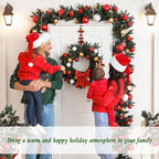 2 Pack Wreath Hangers for Front Door,Christmas Decoration Metal Over The Door Wreath Hanger Ornament,Candy Cane Wreath Hanger